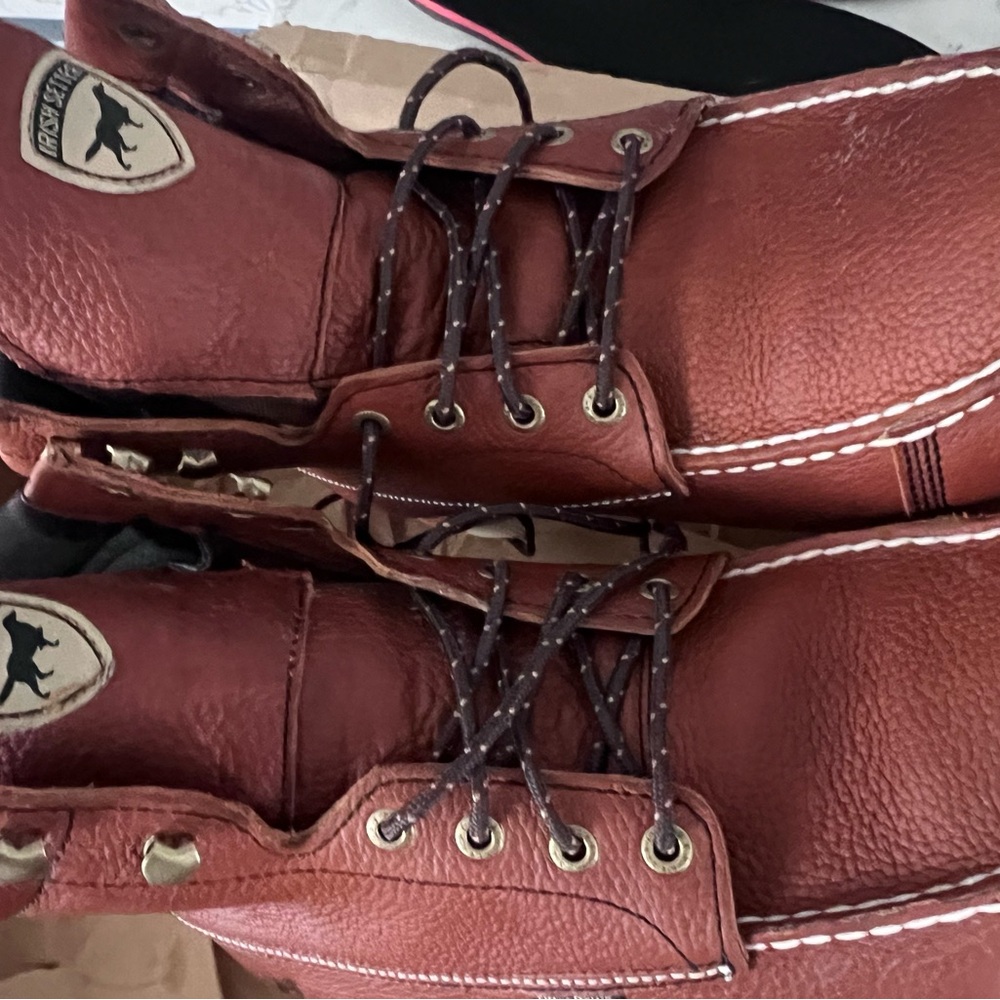 Red wing Irish Setter Men’s Chestnut Brown Leather Lace-Up Work Boots - Picture 4 of 9